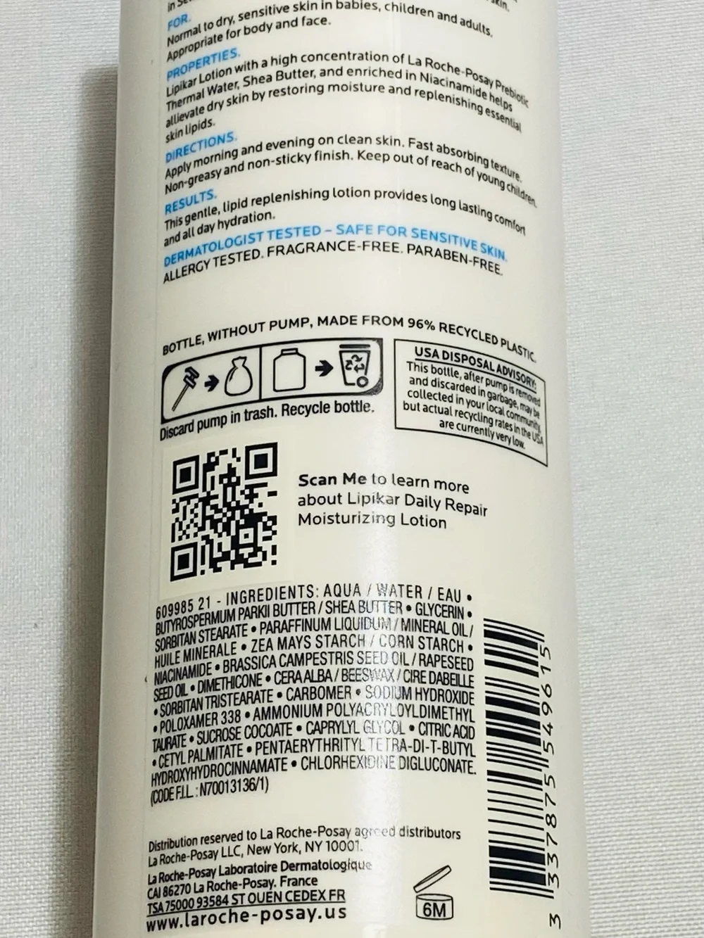 La Roche-Posay Lipikar Daily Repair Moisturizing Lotion – 13.52 oz